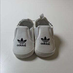 adidas White and Black Baby Slip-On Shoes
